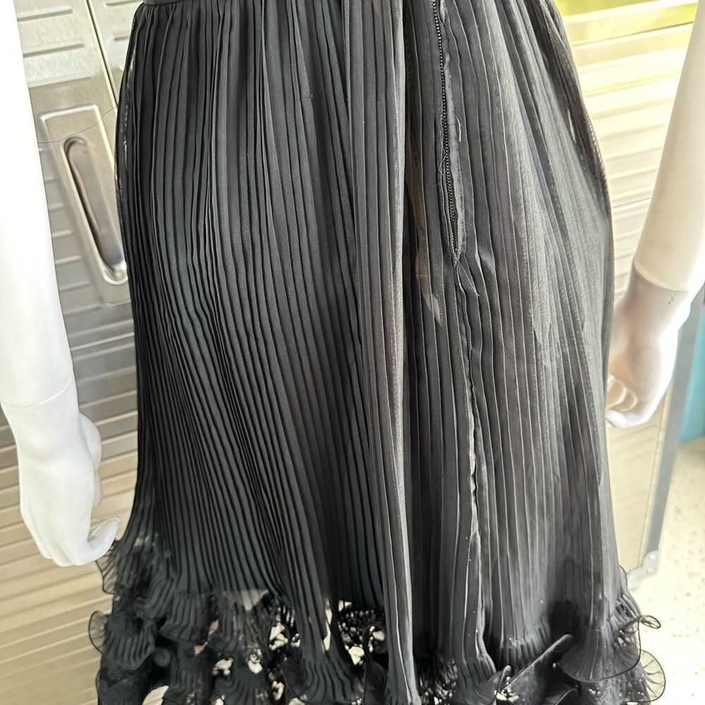 Jacqueline Lechat Cannes France Black Lace Ruched Little Black Dress Small - Picture 10 of 13